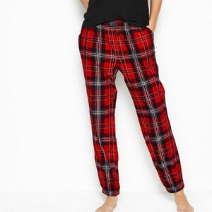 Victoria’s Secret Red Plaid High Rise Flannel Jogger Pajama Pants Xlarge Women’s